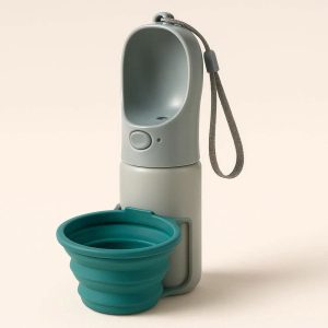 11 Foldable Dog Water Bottle for Travel Lightweight Portable Pet Drinker with Expandable Silicone Bowl for Walking and Outdoor Adventures