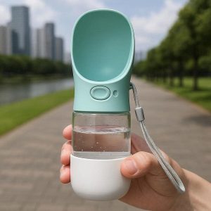 14 Compact Pet Water Dispenser for Small Dogs Leak Proof Travel Bottle with Attached Drinking Cup for Urban Walking and Parks