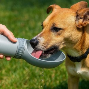 16 Squeeze Type Dog Water Bottle for Fast Hydration Portable Pet Travel Drinker with Integrated Wide Bowl for High Energy Dogs