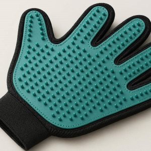 18 Double Sided Pet Deshedding Glove Efficient Hair Removal Mitt for Dogs and Cats with Soft Silicone Bristles for Gentle Cleaning
