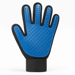 20 Long Hair Pet Deshedding Glove for Cats and Dogs Professional Grooming Mitt with Extended Silicone Tips for Deep Undercoat Care