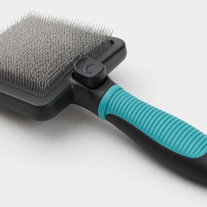 25 Self Cleaning Slicker Brush for Dogs and Cats Professional Pet Grooming Tool to Remove Tangled Fur and Loose Undercoat Gently