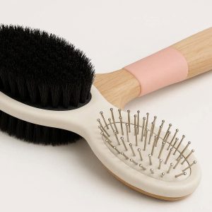 26 Double Sided Pet Brush with Soft Bristles and Metal Pins for Comprehensive Grooming and Smoothing of Short and Long Coats