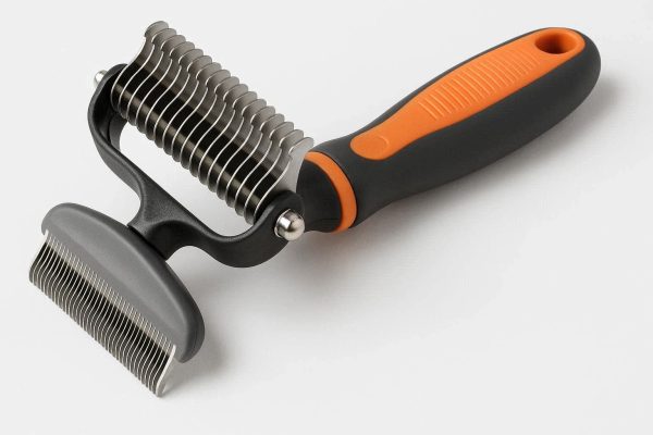 27 Professional Undercoat Rake for Dogs and Cats Effective Deshedding Tool with Stainless Steel Teeth for Removing Stubborn Mats and Knots