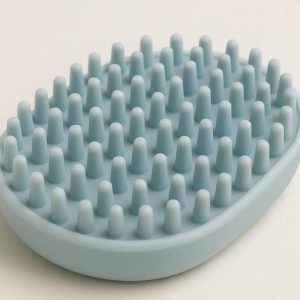 28 Gentle Silicone Pet Brush for Bathing and Grooming Soft Bristle Massager for Cats and Dogs with Sensitive Skin and Short Fur