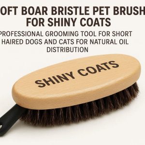 30 Soft Boar Bristle Pet Brush for Shiny Coats Professional Grooming Tool for Short Haired Dogs and Cats for Natural Oil Distribution