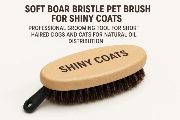 30 Soft Boar Bristle Pet Brush for Shiny Coats Professional Grooming Tool for Short Haired Dogs and Cats for Natural Oil Distribution