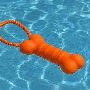 8 Floating Rubber Dog Fetch Toy High Visibility Water Toy for Swimming Pools and Beach Play Interactive Outdoor Training Tool